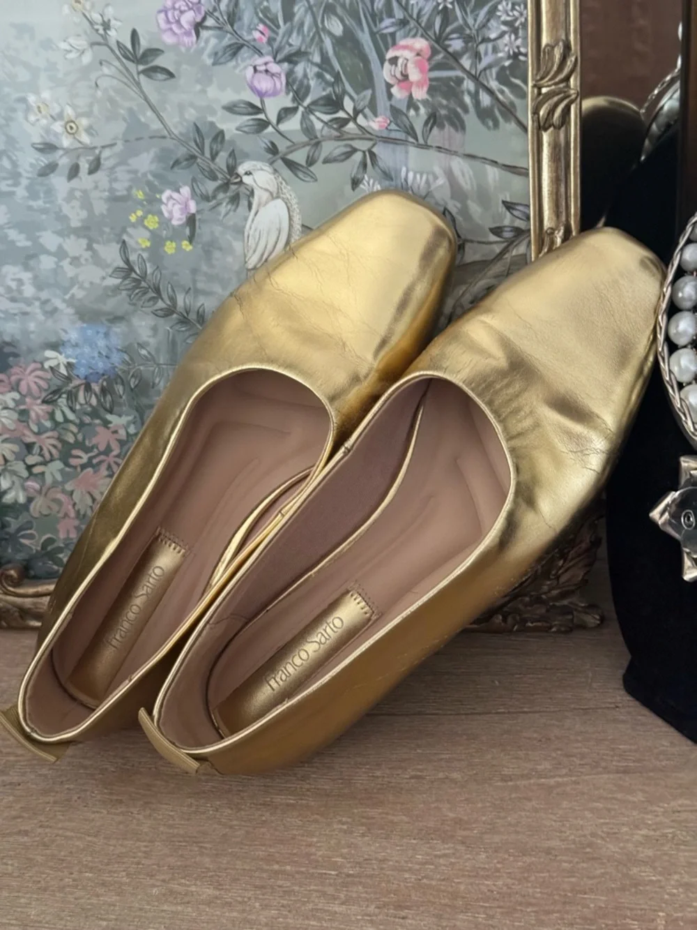 Franco Sarto women's Vana slip-on ballet flats in gold metallic | Size 7